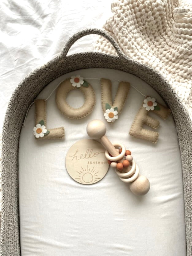 Love felt garland