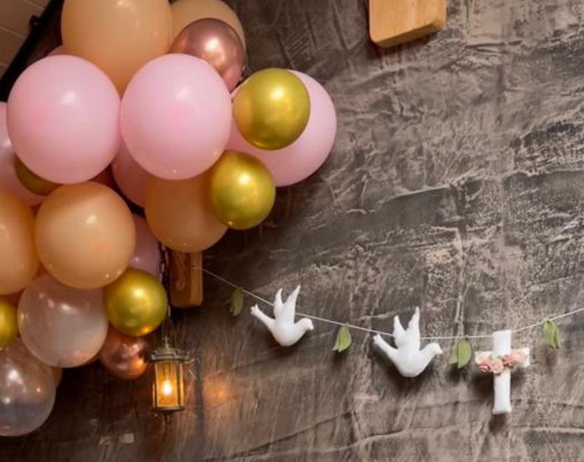 BAPTISM GARLAND WITH WHITE DOVES