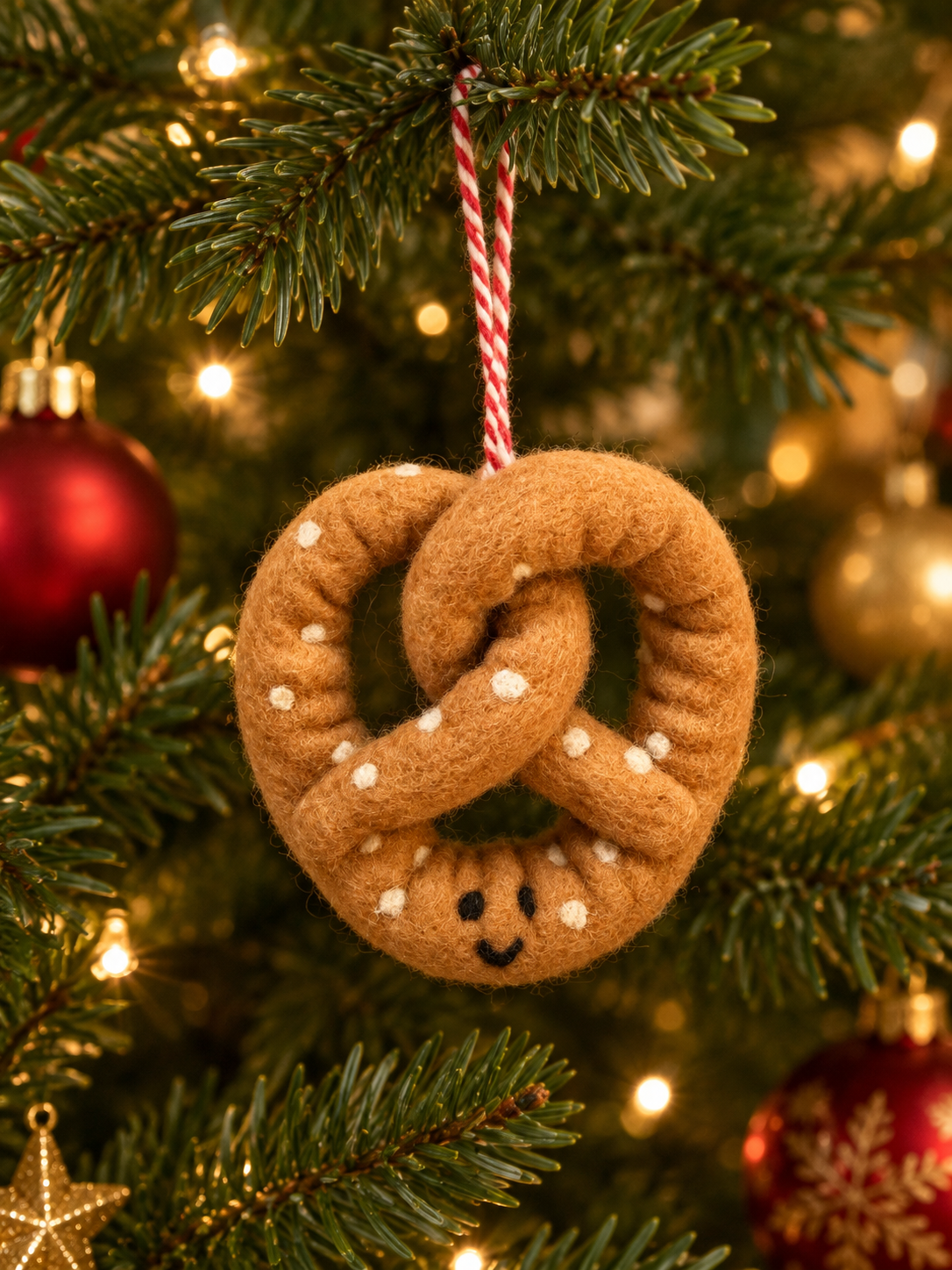 Pretzel Christmas Ornament