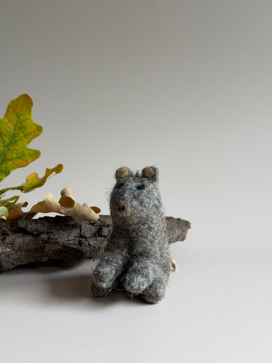 Grey Felt Bear Hanging Decor