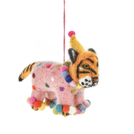 Colourful tiger ornament