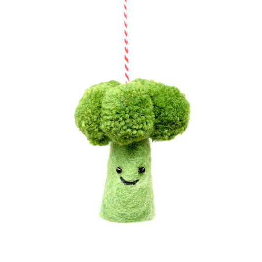 Felt Broccoli Christmas Ornament - 100% Wool Decor