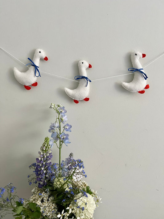 Blue Geese garland party decor nursery decor