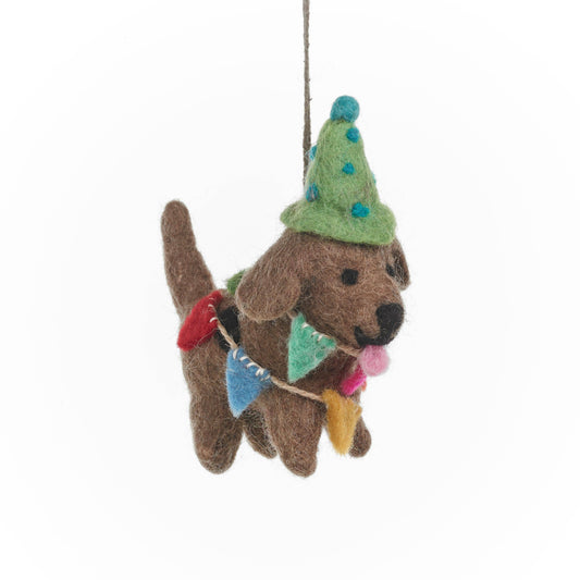 Party dog ornament