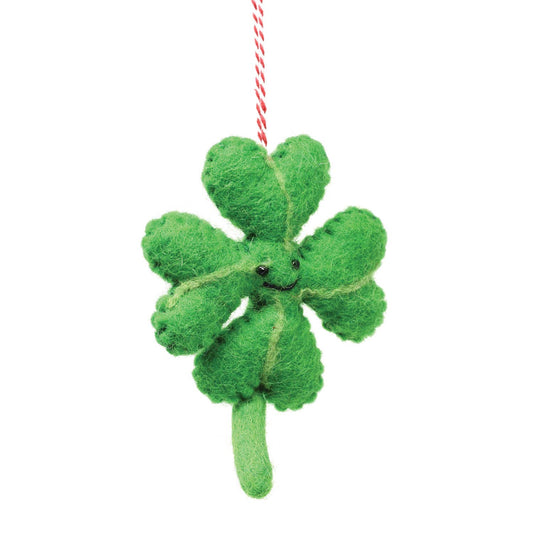 Felt Clover Shamrock Christmas Ornament - 100% Wool