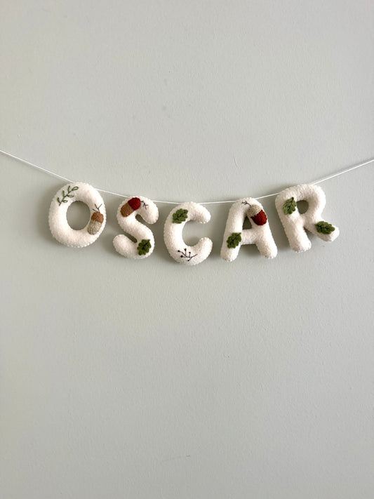 Acorns and Oaks Name Garland