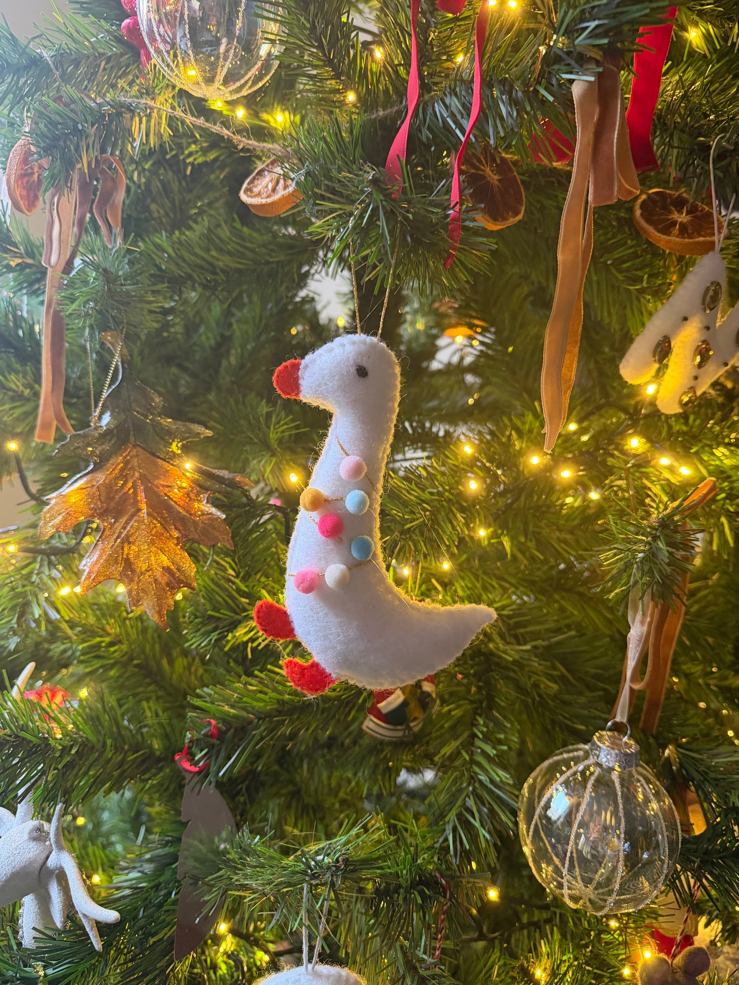 Silly goose Christmas ornament