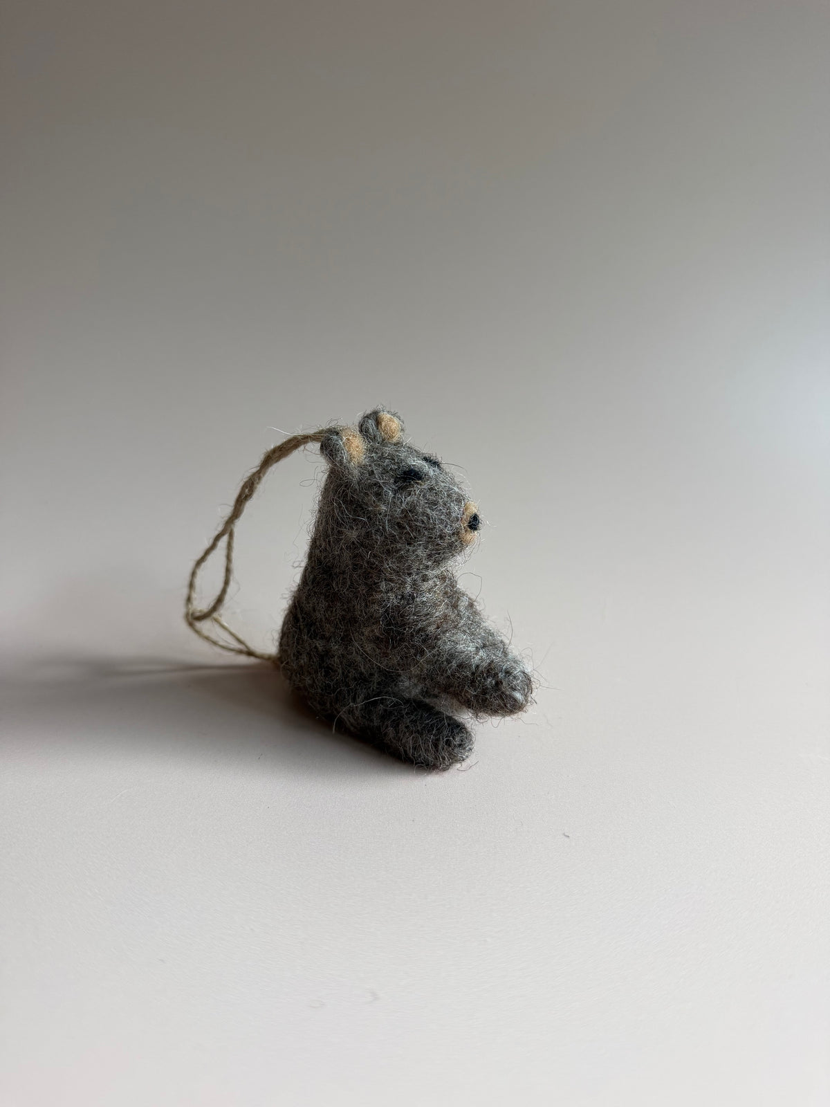 Grey Felt Bear Hanging Decor