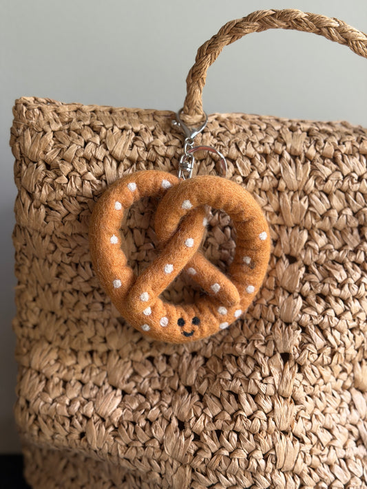 Pretzel bag charm