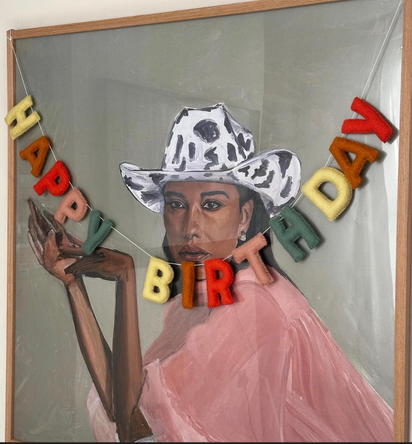 Happy Birthday felt garland
