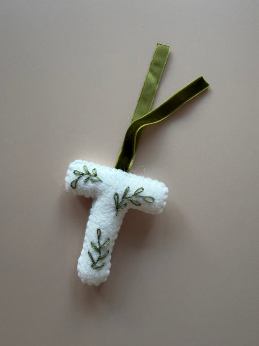 Embroidered felt letter