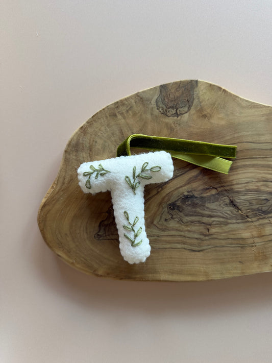 Embroidered felt letter