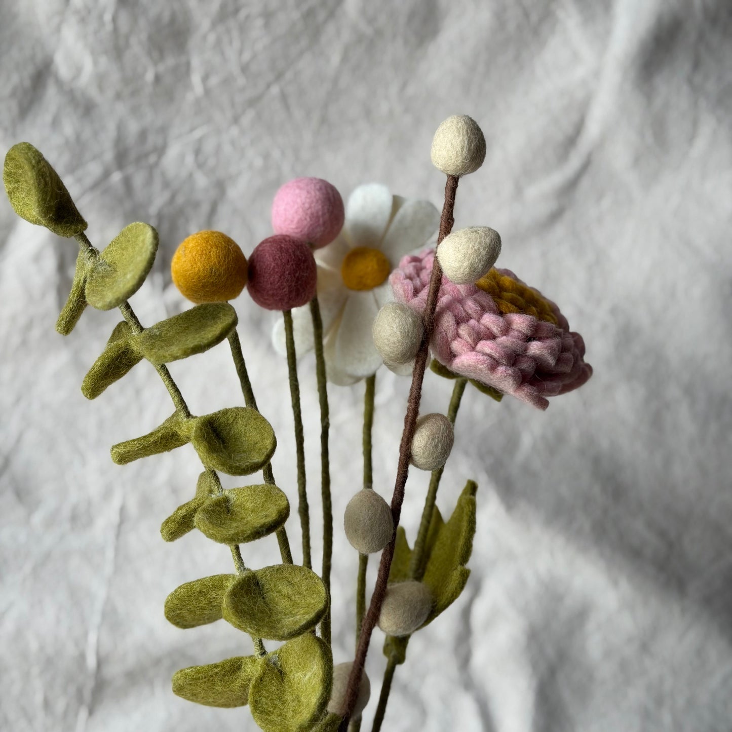 Billy Buttons (Craspedia) Felt Flower