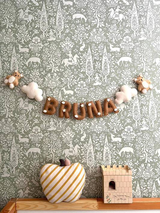 Teddy name garland