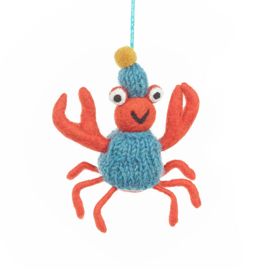 Christmas crab ornament