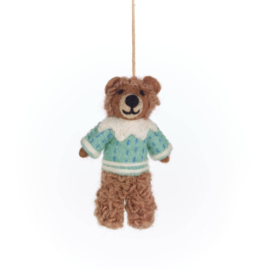Felt teddy bear with movable legs